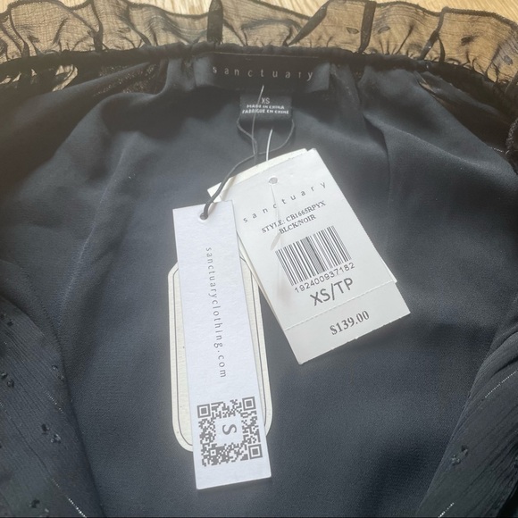 NWT SANCTUARY VOLUME BLACK BLOUSE - XS - Picture 13 of 16